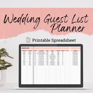 Wedding Guest List Planner | RSVP Tracker | Organizer | Google Sheets | Excel