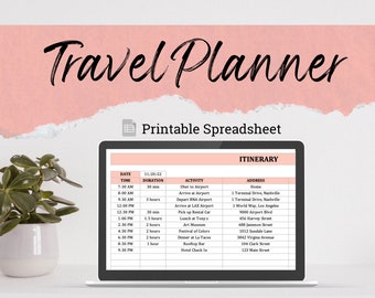 Travel Planner | Digital Template | Excel | Google Sheets | Trip Organizer | Budget Tool | Vacation