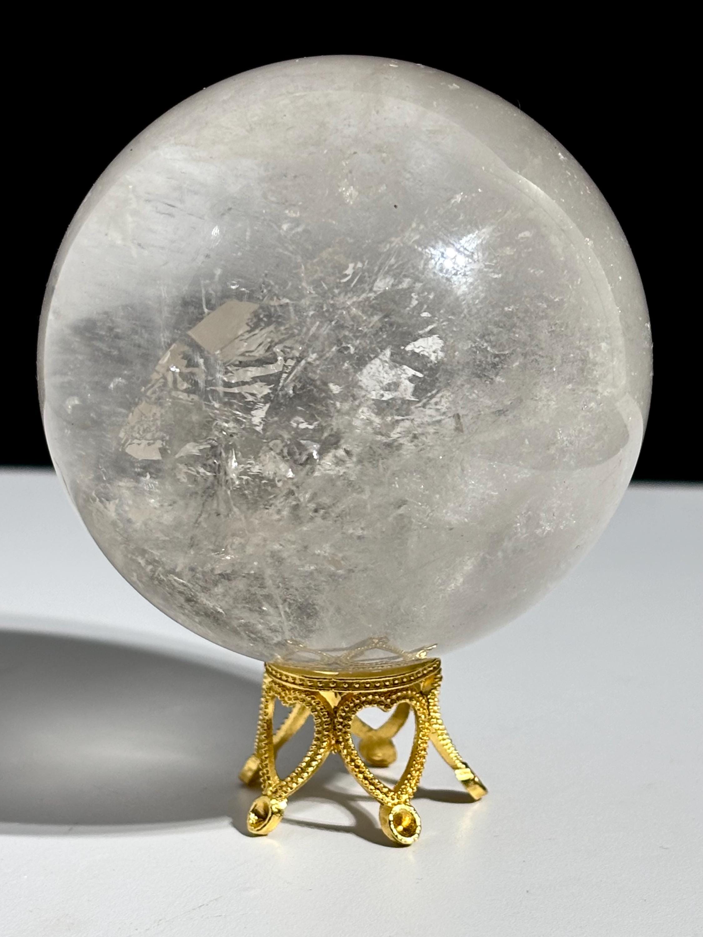 Large Clear Quartz Sphere Beautiful Clarity Crystal Ball With