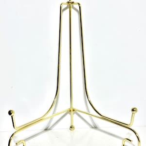 20cm Gold Sturdy Metal Display Stand For Plate, Ammonite, Fossil, Mineral, Crystal, Photos, iPad,