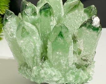 Large Chromium Green Quartz Cluster With All Extrusions Intact, Beautiful Sparkly One Of A Kind Crystal Gemstone