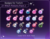 Witch Potion Twitch Badges, Mega Bundle, Alchemy, Celestial (Digital Download)