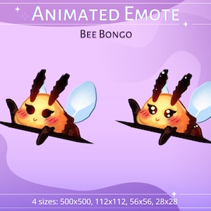 Cute bongo bee animated emote for Twitch, discord, youtube, Bongo emote, bongo meme, emotes for twitch, cute gif, bees