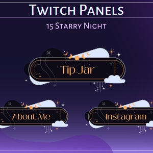 15 Starry Night celestial Panels for twitch, cosmic panels