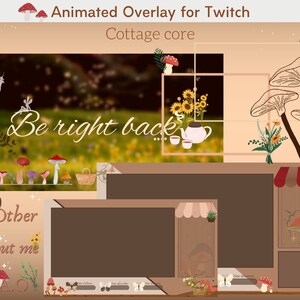 Cozy animated Cottagecore overlay pack for Twitch, cozy animated overlay, cottagecore vibes, overlay twitch bundle