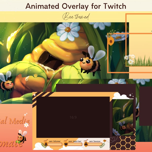 Twitch Overlay Pack Bee - Etsy