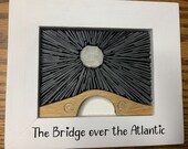 Scottish Slate mosaic picture handmade from Easdale Slate & Quartz. Wall Hanging of Seil 'Bridge over the Atlantic'.