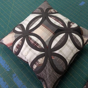 Custom Memory Pillow, Patchwork Keepsake Textile Art (14" Square)