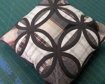 Custom Memory Pillow, Patchwork Keepsake Textile Art (14" Square)