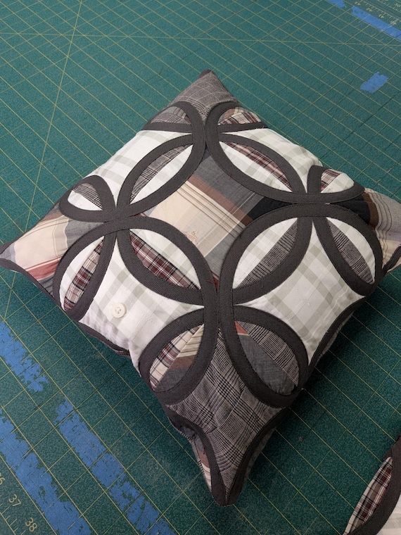 Custom Memory Pillow, Patchwork Keepsake Textile Art (14" Square)