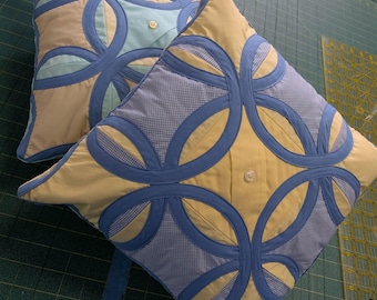 Custom Memory Pillow, Patchwork Keepsake Textile Art (14" Square)