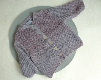 Baby cardigan gray brown size. 56-62 (1-5 months) long sleeves Janker Trachten style buttons new wool cotton autumn transition winter