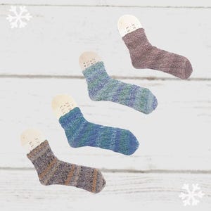 Kinder Spiralsocken 28 bis 29 ohne Ferse, mitwachsende Strümpfe, dicke Wollsocken