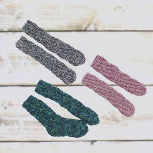 Kinder Spiralsocken 26 bis 28 ohne Ferse, mitwachsende Strümpfe, dicke Wollsocken
