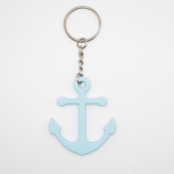 3D Printed Anchor Keychain | Keychain with keyring
