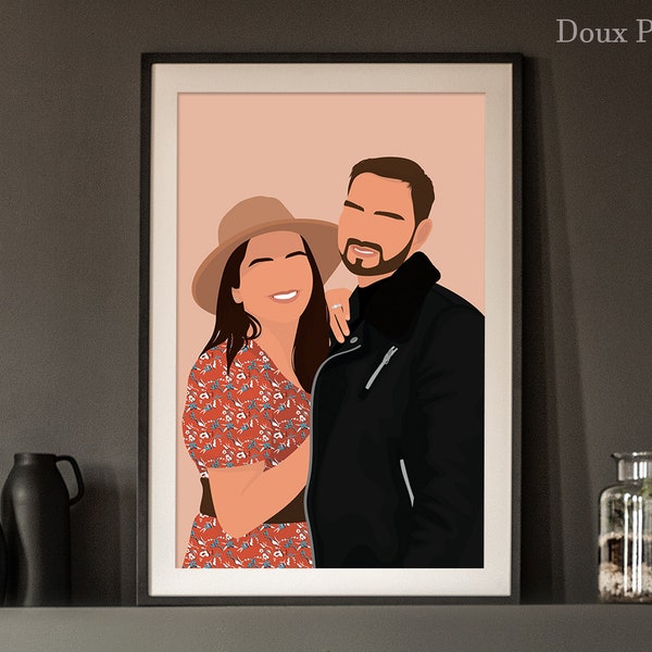 Faceless Portrait, custom illustration, personalised photo, photo illustration, personalised portrait, boyfriend gift,girlfriend gift,couple