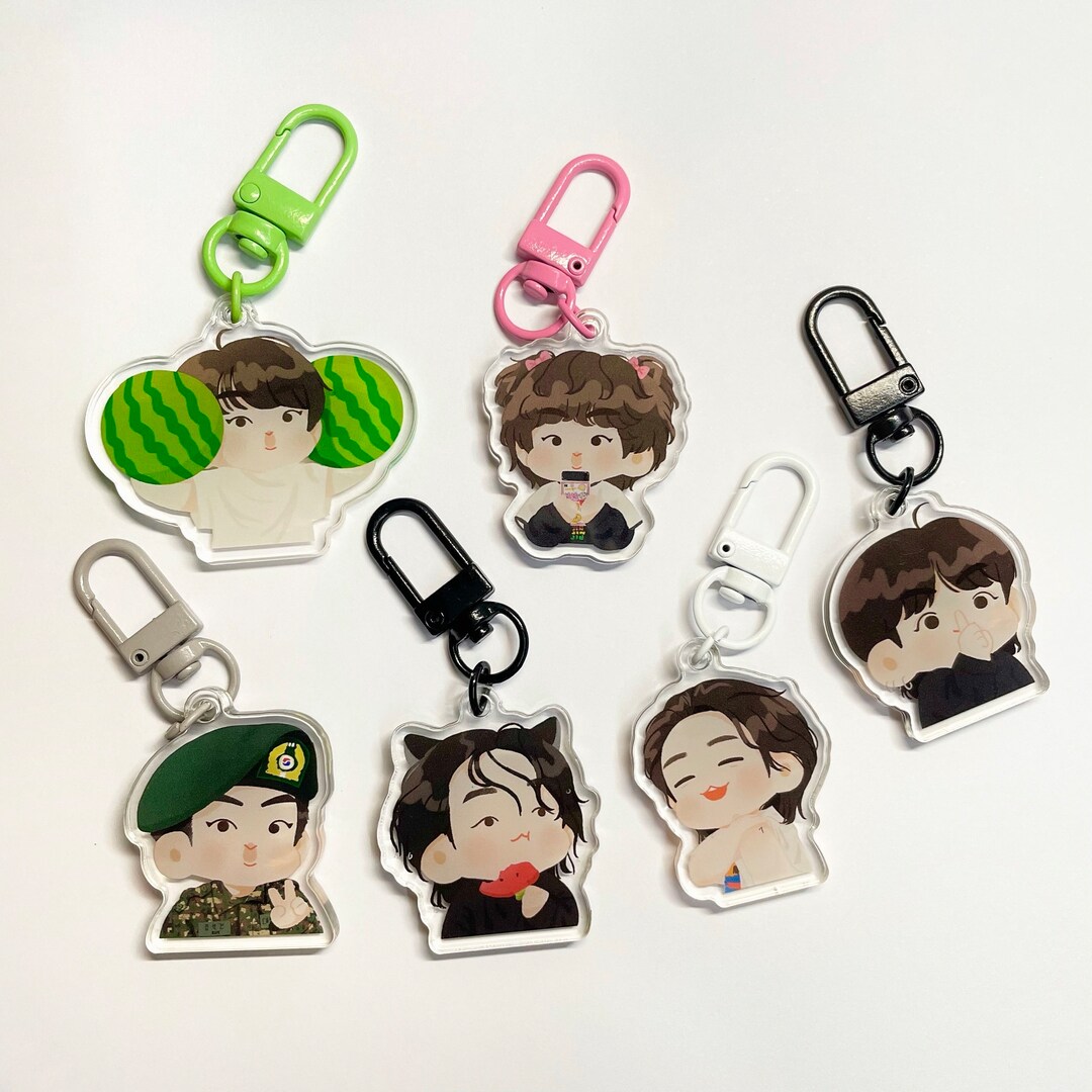 BTS  109 コラボ　キーホルダー　V ジョングク  ジン　SUGA RM BTS Jin Suga Jungkook Keychain - Etsy