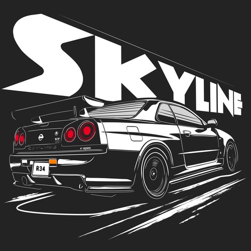 JDM Legends Car Skyline GTR R34 Instan Download.png.jpeg Etsy