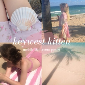4 keywest kitten lightroom mobile presets, summer filter, bright colourful photos, dreamy soft instagram presets, warm blogger presets