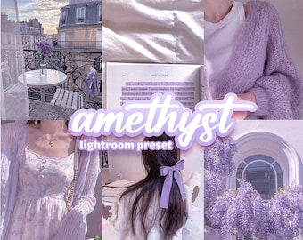 Amethyst Lightroom Preset, Lilac Purple Mobile Filter (DNG)