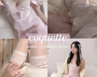 Coquette Lightroom Preset, Soft Pastel Filter (Mobile)