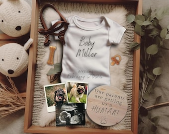 Dog Mom Digital Pregnancy Announcement, Baby Announcement, Custom Pet Facebook Instagram Pregnancy Reveal, Dog Mom having a Human, Editable