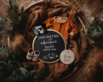Adventure Pregnancy Announcement Digital, Camping Baby Announcment, Editable Template, Social Media Reveal, Outdoorsy Baby Reveal, Instagram