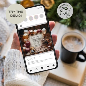 May include: A smartphone displaying a social media post with a photo of a baby shower announcement. The announcement is a wooden sign with the text "We're Poppin' Different Kinds of Bottles This Year! Baby [Name] is arriving June 2024." The sign is surrounded by balloons and other decorations.