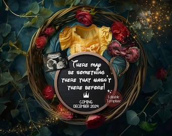 Fairytale Princess Baby Girl Reveal, Enchanted Castle Pregnancy Announcement, Digital Editable Baby News, Magical Beauty Social Media Reveal