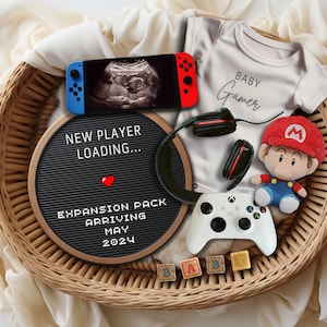 Digital Video Game Player Pregnancy Announcement, Gamer Baby Reveal, Gaming Buddy Social Media Gender Reveal, It's a BOY, Father's Day Boy