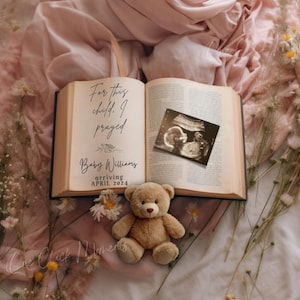 Miracle Baby Announcement, Rainbow Pregnancy Announcment, Gender Neutral Boho Social Media Reveal, Editable Template, Sent from Heaven Bible
