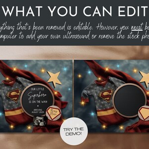 Superhero Pregnancy Announcement, Daddy's Sidekick Digital Announcement, Superhero Baby Reveal, Its a Boy, Editable Template Social Media image 2