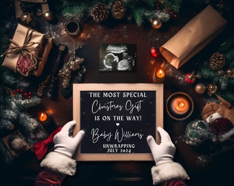 Christmas Pregnancy VIDEO Announcement, Cute Santa Baby Reveal, Custom December Social Media Reveal, Personalized Magical Gift Video Reveal