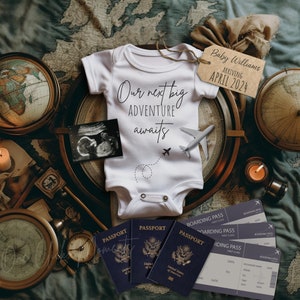 Adventurous Pregnancy Announcement, Travel Baby Announcement, Gender Neutral Social Media Reveal, Digital Passport Baby Reveal, Instagram