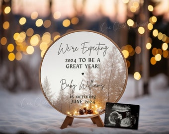 2026 New Years Pregnancy Announcement Digital, Magical New Years Baby Announcement, January Social Media Reveal, Editable Template Instagram
