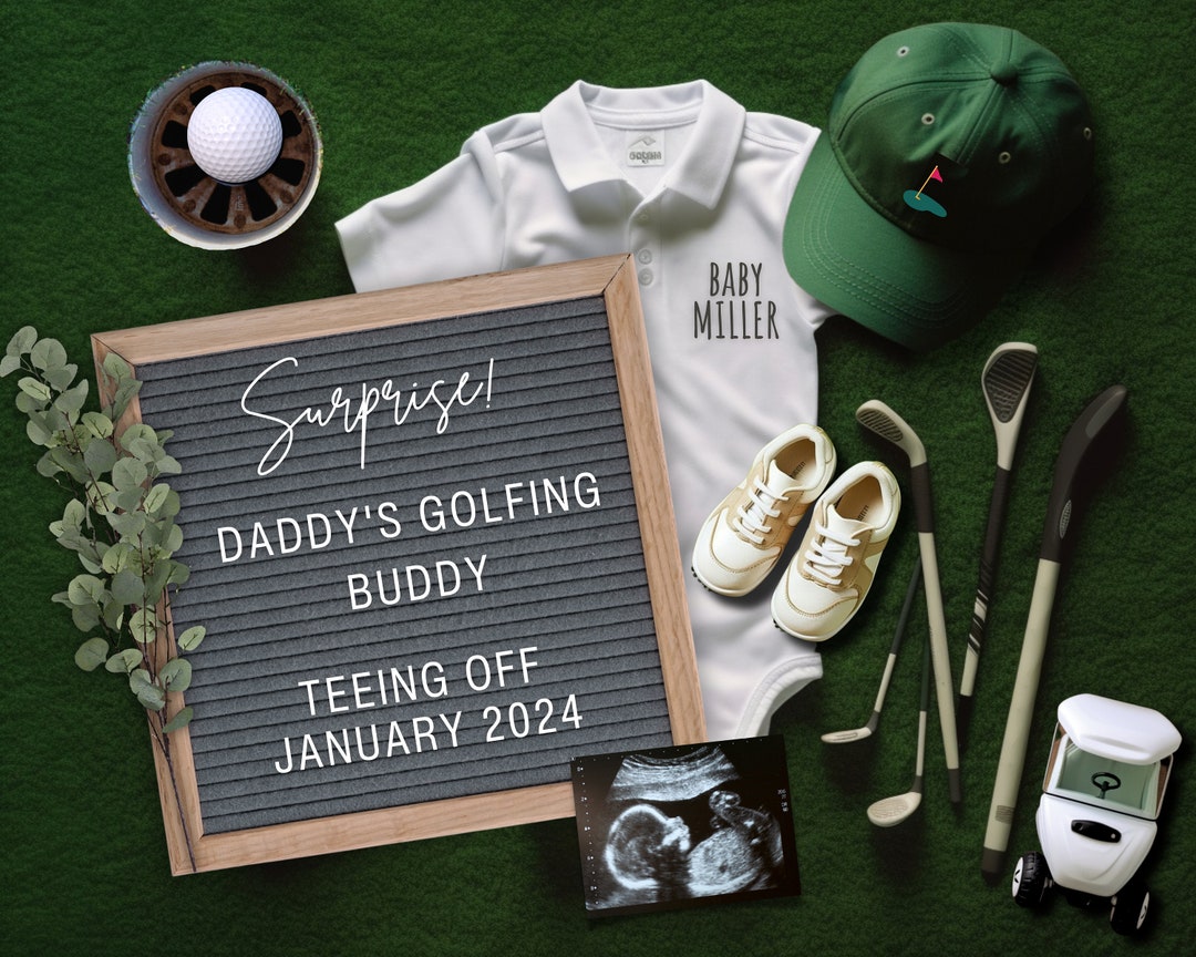 Golf Pregnancy Announcement Digital Golfer Baby Announcement Etsy