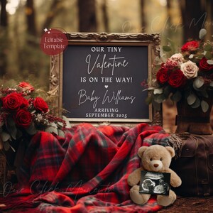 Valentines Pregnancy Announcement Digital, Gender Neutral February Baby Reveal, Sweetheart Printable Editable Template, Instagram Facebook