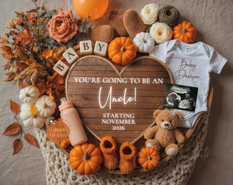 Uncle Pregnancy Announcement, Fall Baby Announcement, Tell my Brother (Digital Editable Template)