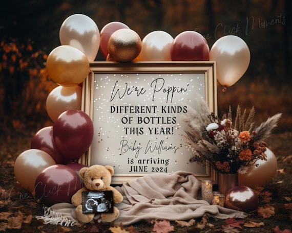 Funny New Years Pregnancy Announcement, 2026 New Year Baby Announcement, Digital Social Media Reveal, Editable Template, Instagram Facebook