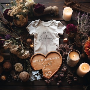 Goth Flower Pregnancy Announcement, Digital Spring Garden Baby Announcment, Witchy Pregnancy Reveal Editable Social Media Instagram Template