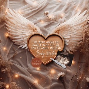 Pregnancy Loss Announcement, Baby Loss Announcement, Digital Angel Wings Miscarriage Announcment, Rainbow Baby Template, Social Media Reveal