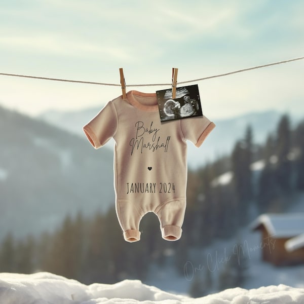 Snow Skiing Digital Pregnancy Announcement, Winter Baby Announcment, Editable Gender Reveal, December January Christmas Instagram Baby Share