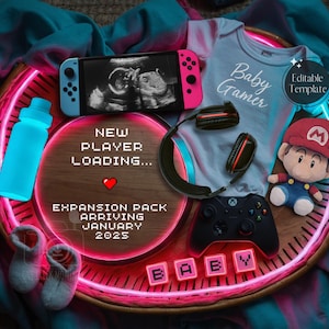 Digital Video Game Player Pregnancy Announcement, Gamer Baby Reveal, Gaming Buddy Social Media Gender Reveal, It's a BOY, Father's Day Boy