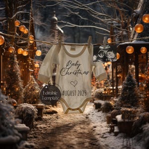 Vintage Christmas Pregnancy Announcement, Magical Christmas Baby Announcement, Digital Social Media Reveal, December Pregnancy News Card