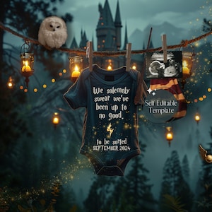 Future Wizard Pregnancy Announcement, Magical Wizard Baby Announcement, Digital Sorcerer Gender Reveal, Little Witch Baby on the Way
