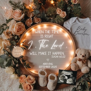 Rainbow Baby Pregnancy Announcement, Digital Religious Baby Reveal, Editable Christian Pregnancy Template, Gender Neutral Baby, I the Lord