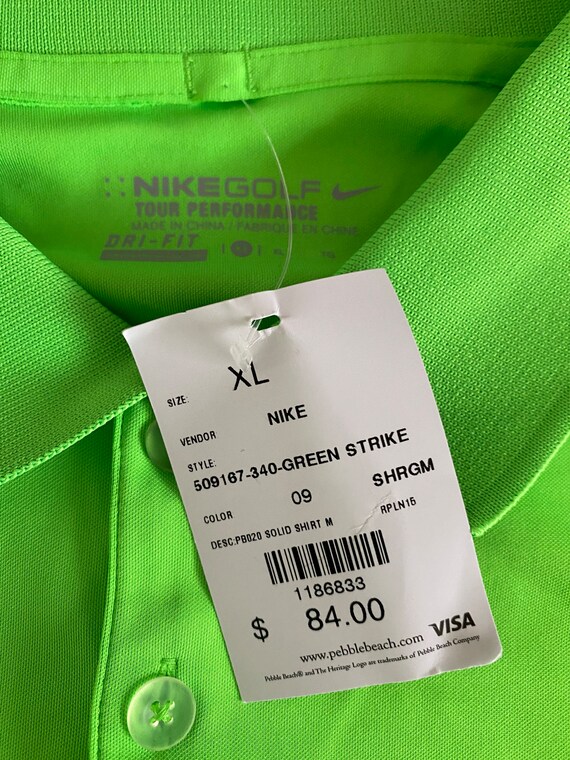 Nike Bright Green Pebble Beach Golf Polo View 2