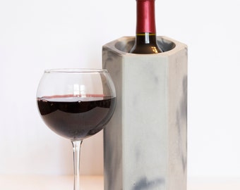 Wine Chiller - Cooler - Concrete - Modern Decor - Housewarming - Gift - Wedding/Shower Favor - Cement Product - Minimalist - Upscale Vase