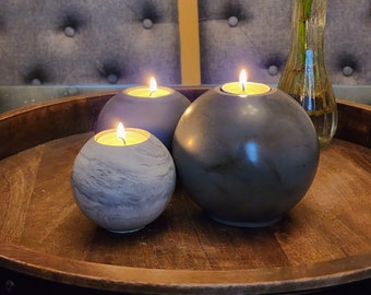 Concrete Sphere Tea Light Holder - Sphere Tea Light Holder - Sphere Center Piece - Sphere Candle Holder - Modern Decor - Interior Design