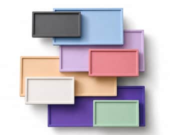 Concrete Rectangle Tray – Modern Bathroom & Vanity Organizer